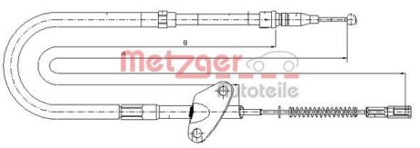 109872 Трос, стояночная тормозная система METZGER подбор по vin на Brocar