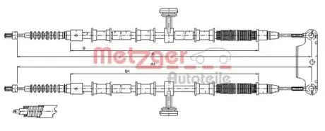 115945 Трос, стояночная тормозная система METZGER підбір по vin на Brocar