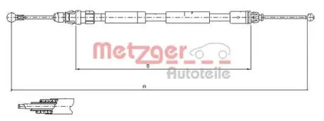 116807 Трос, стояночная тормозная система METZGER подбор по vin на Brocar