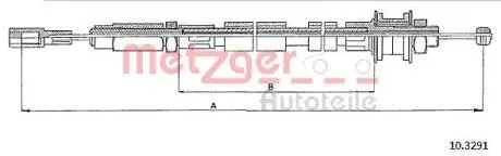 103291 Трос, управление сцеплением METZGER підбір по vin на Brocar