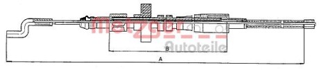 107391 Трос ручного гальма METZGER подбор по vin на Brocar