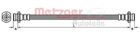 4110123 Тормозной шланг METZGER підбір по vin на Brocar