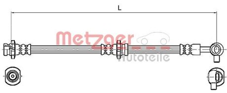 4110131 Тормозной шланг METZGER підбір по vin на Brocar