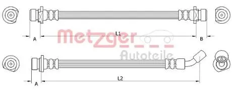 4111072 Тормозной шланг METZGER підбір по vin на Brocar