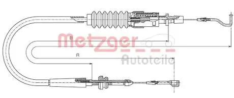 144304 Трос газа METZGER підбір по vin на Brocar