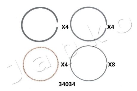 434034J Поршневое кольцо JAPKO підбір по vin на Brocar