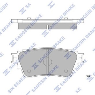 SP4350 Колодки гальмівні дискові (комплект 4 шт) Hi-Q (SANGSIN) підбір по vin на Brocar