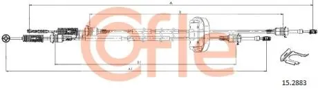 152883 К-кт тросів переключення КПП Renault Trafic 01&gt; 326/1025+1263/995 КПП PK6 COFLE підбір по vin на Brocar