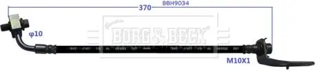 BBH9034 Гальмiвний шланг заднiй лiвий BORG&BECK підбір по vin на Brocar