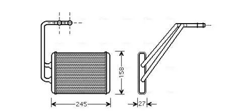 HY6121 Радиатор отопителя Hyundai Elantra(00-), Coupe (01-) (HY6121) AVA AVA COOLING підбір по vin на Brocar
