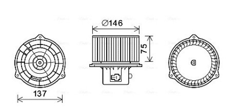 HY8403 Вентилятор обігрівача салону Hyundai Matrix (01-) (HY8403) AVA AVA COOLING підбір по vin на Brocar