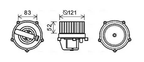 VN8345 Вентилятор обігрівача салону VW T4 AC+ front+rear (VN8345) AVA AVA COOLING підбір по vin на Brocar