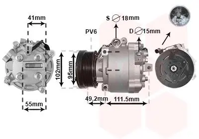 3201K701 Компресор кондиціонера MITSUBISHI ASX/ LANCER/ OUTLANDER (Van Wezel) VAN WEZEL подбор по vin на Brocar