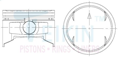 43278025 Поршни +0.25mm (к-кт на мотор) Mitsubishi 6G72 24v D53A/EA8A/K96W/K86W TEIKIN підбір по vin на Brocar