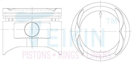 38654050 Поршни ремонт (+0.50mm) (к-кт на мотор) Honda A20A BS-II TEIKIN підбір по vin на Brocar