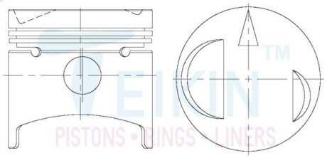 43137050 Поршни ремонт +0.50мм (к-кт на мотор) 4G33 TEIKIN підбір по vin на Brocar