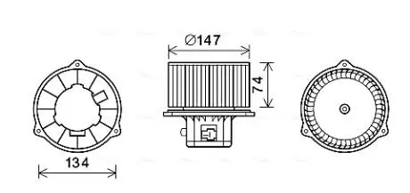 HY8354 Вентилятор обігрівача салону Hyundai Santa Fe 2.0i 2.4i 2.7i (00-) (HY8354) AVA AVA COOLING підбір по vin на Brocar
