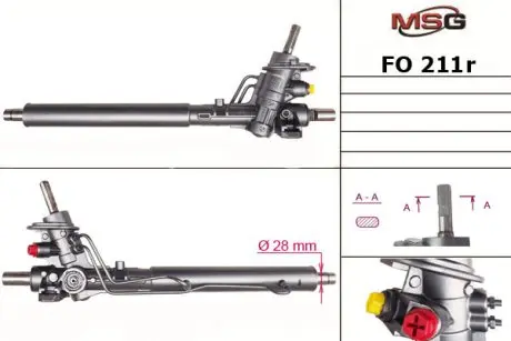 FO211R Рульова рейка з ГПК відновлена VW Sharan 95-10, Ford Galaxy 94-06, SEAT Alhambra 96-10 MSG підбір по vin на Brocar