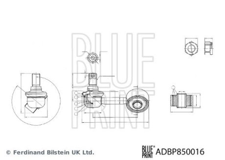 ADBP850016 Кронштейн(тяга) стабілізатора з гайками BLUE PRINT підбір по vin на Brocar