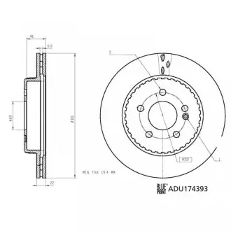 ADU174393 Тормозной диск BLUE PRINT подбор по vin на Brocar