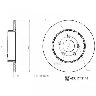 ADU1743119 Тормозной диск BLUE PRINT підбір по vin на Brocar