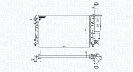 350213196000 Радиатор, охлаждения дивгателя MAGNETI MARELLI підбір по vin на Brocar