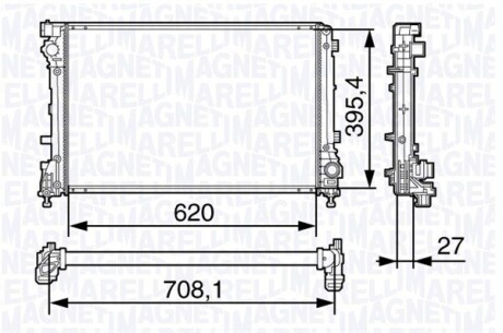 350213131700 Радиатор, охлаждения дивгателя MAGNETI MARELLI підбір по vin на Brocar