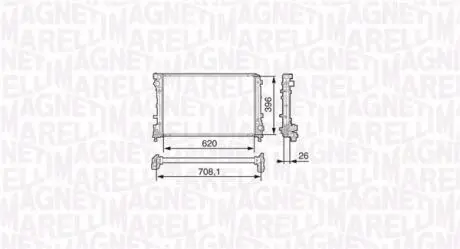 350213131700 Радиатор, охлаждения дивгателя MAGNETI MARELLI підбір по vin на Brocar