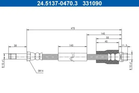 24513704703 Тормозной шланг ATE підбір по vin на Brocar