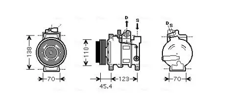 AIAK227 Компресор кондиціонера AUDI A4 B6 (2001) A4 2.5 TDI (вир-во AVA) AVA COOLING подбор по vin на Brocar