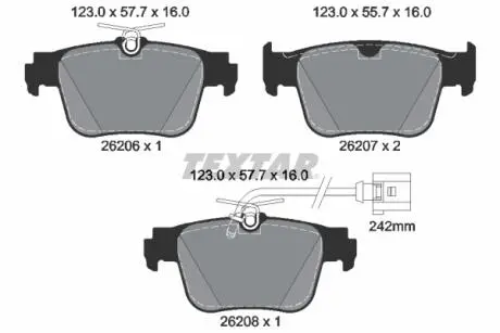 2620603 Гальмівні колодки AUDI/CUPRA A3/Formentor &quot;R &quot;20&gt;&gt; TEXTAR підбір по vin на Brocar