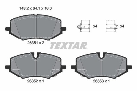 2635102 Гальмівні колодки CHEVROLET Trailblazer &quot;F &quot;20&gt;&gt; TEXTAR підбір по vin на Brocar