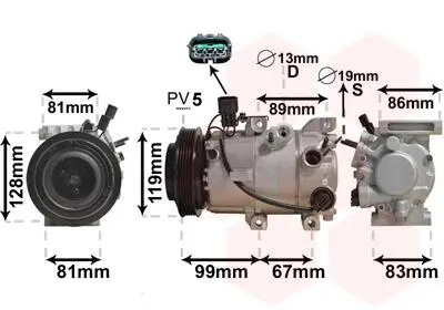 8200K414 Компресор кондиціонера IX35/KIA SPORTAGE 1.7CRDi (Van Wezel) VAN WEZEL підбір по vin на Brocar