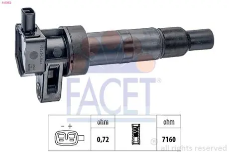 96392 Котушка системи запалювання FACET підбір по vin на Brocar