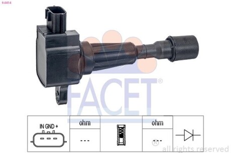 96414 Котушка системи запалювання FACET підбір по vin на Brocar