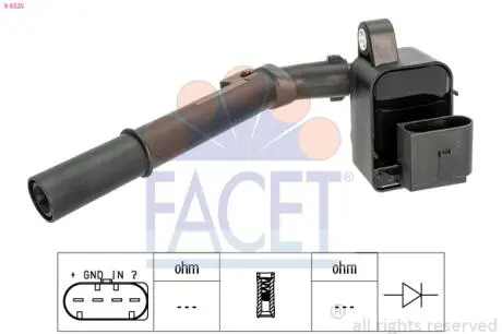 96525 Котушка системи запалювання FACET подбор по vin на Brocar