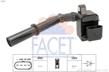 96552 Котушка системи запалювання FACET підбір по vin на Brocar