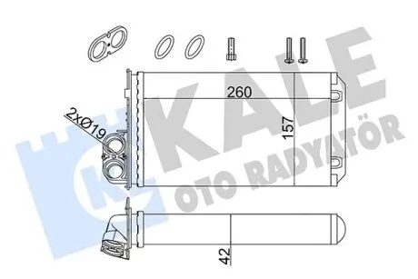 357245 Радиатор отопителя Renault Trafic II KALE OTO RADYATOR підбір по vin на Brocar
