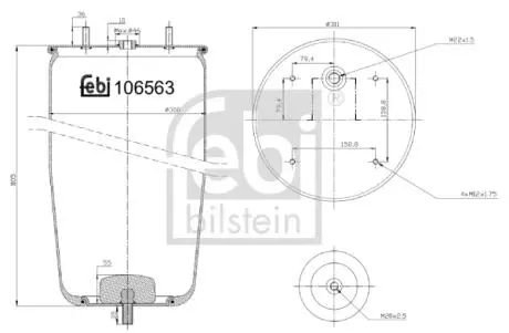 106563 Подушка амортизуюча FEBI BILSTEIN подбор по vin на Brocar