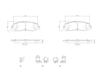 P83192 Колодки гальмівні дискові (комплект 4 шт) BREMBO підбір по vin на Brocar