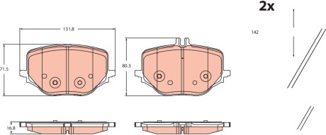 GDB2470 Гальмівні колодки дискові MERCEDES C (W206)/E (W214) \'\'R \'\'21>> TRW підбір по vin на Brocar