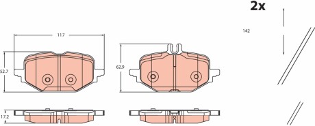 GDB2471 Гальмівні колодки дискові MERCEDES C (W206)/E (W214) \'\'R \'\'21>> TRW підбір по vin на Brocar