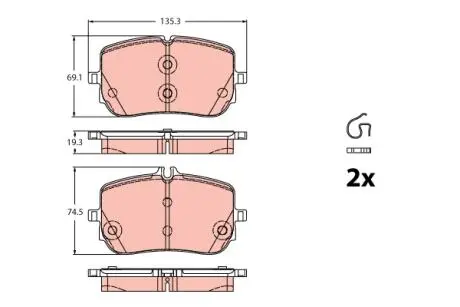 GDB2433 Гальмівні колодки дискові MERCEDES A/B/CLA 220-250 \'\'F \'\'18>> TRW підбір по vin на Brocar