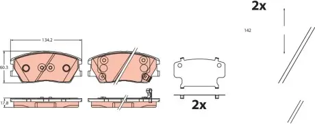 GDB2459 Гальмівні колодки дискові KIA Soul \&#039;\&#039;F \&#039;\&#039;19&gt;&gt; TRW підбір по vin на Brocar