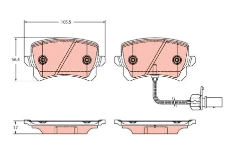 GDB2389 Гальмівні колодки дискові AUDI RSQ3 &quot;R &quot;13-18 TRW підбір по vin на Brocar