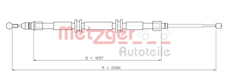 116686 Трос ручного гальма METZGER подбор по vin на Brocar