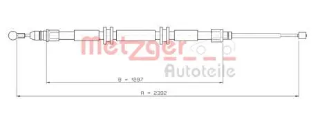 116686 Трос ручного гальма METZGER подбор по vin на Brocar