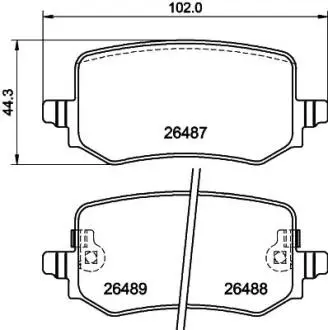 8DB355042851 Колодки гальмівні дискові комплект HELLA підбір по vin на Brocar