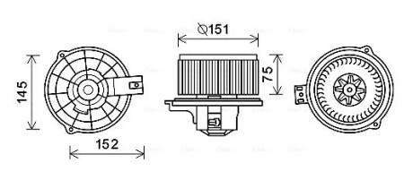 KA8234 Вентилятор отопителя салона Kia Rio (05-10) (KA8234) AVA AVA COOLING підбір по vin на Brocar