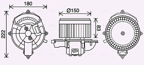 CN8310 Вентилятор обігрівача салону PSA Berlingo Partner II AC+ (CN8310) AVA AVA COOLING підбір по vin на Brocar